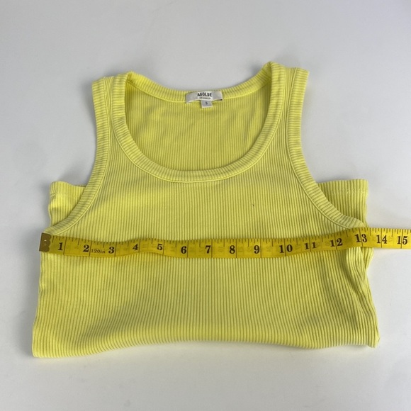 3/$15 Yellow ribbed racer back casual dopamine organic cotton lightweight cami S - Picture 7 of 11